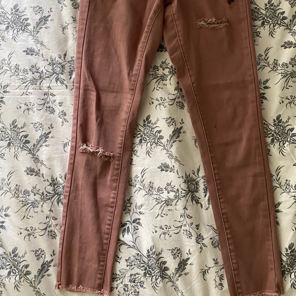 Light wash red pants